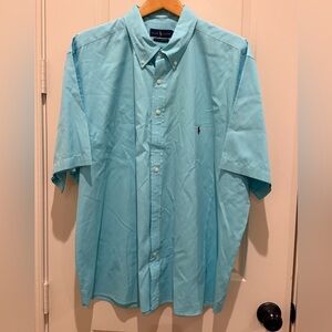 Ralph Lauren Aqua Blue Casual Button Down Shirt